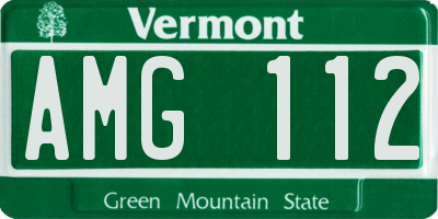 VT license plate AMG112