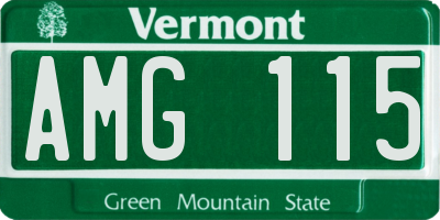 VT license plate AMG115