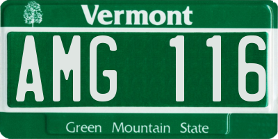 VT license plate AMG116