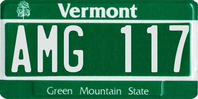 VT license plate AMG117