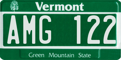 VT license plate AMG122