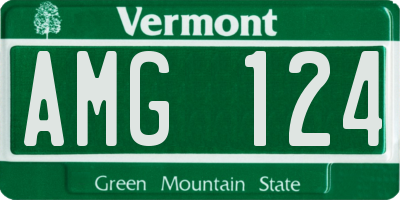 VT license plate AMG124