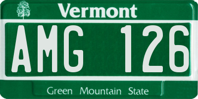 VT license plate AMG126