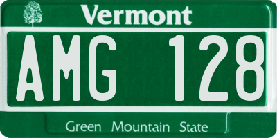 VT license plate AMG128