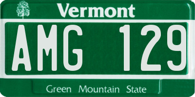 VT license plate AMG129