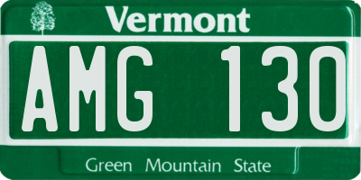 VT license plate AMG130
