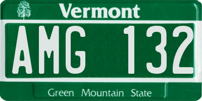 VT license plate AMG132