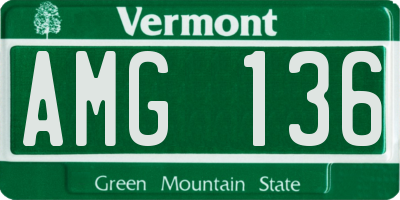 VT license plate AMG136