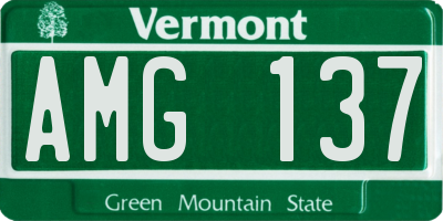 VT license plate AMG137