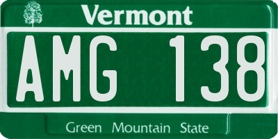 VT license plate AMG138