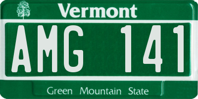 VT license plate AMG141