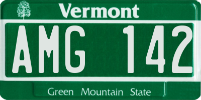 VT license plate AMG142