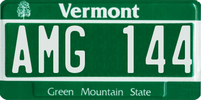 VT license plate AMG144