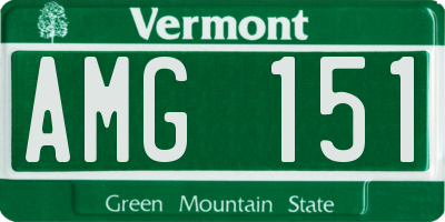 VT license plate AMG151