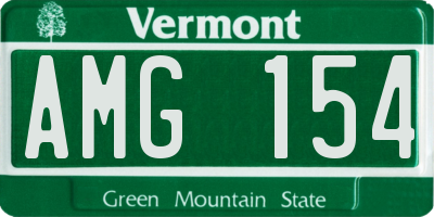 VT license plate AMG154