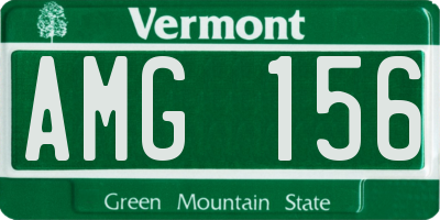 VT license plate AMG156