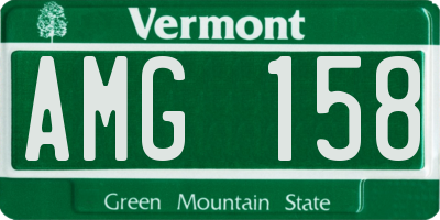 VT license plate AMG158