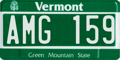 VT license plate AMG159