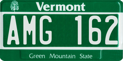 VT license plate AMG162