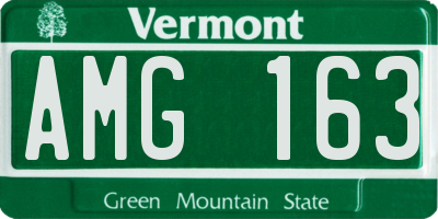 VT license plate AMG163