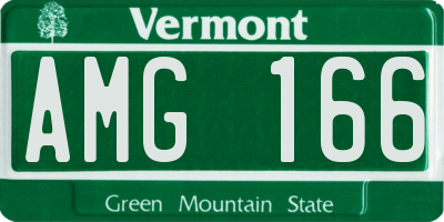VT license plate AMG166