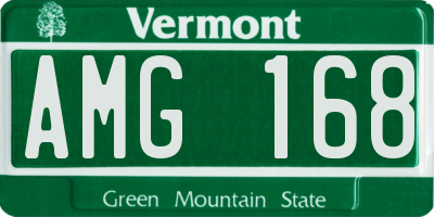VT license plate AMG168