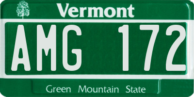 VT license plate AMG172