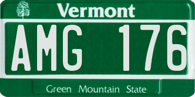 VT license plate AMG176