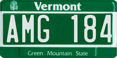 VT license plate AMG184