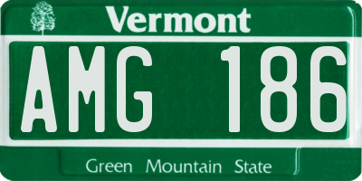 VT license plate AMG186