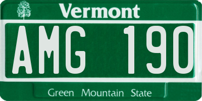 VT license plate AMG190