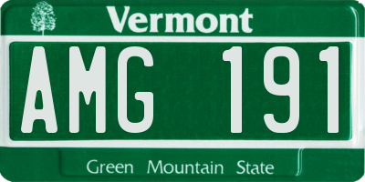 VT license plate AMG191