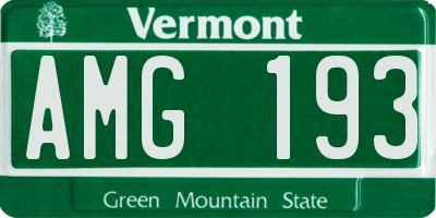 VT license plate AMG193