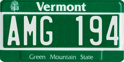 VT license plate AMG194