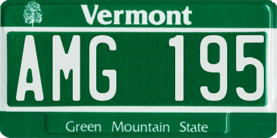 VT license plate AMG195