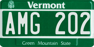 VT license plate AMG202
