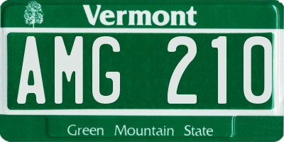VT license plate AMG210