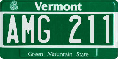 VT license plate AMG211
