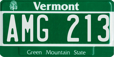 VT license plate AMG213