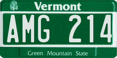 VT license plate AMG214