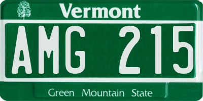 VT license plate AMG215
