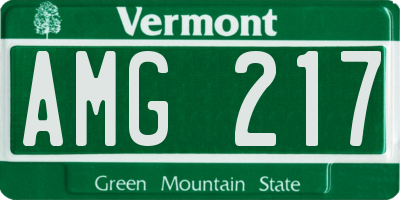 VT license plate AMG217