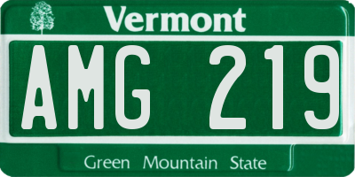 VT license plate AMG219