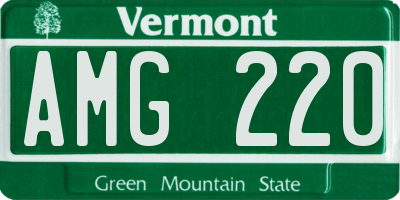 VT license plate AMG220