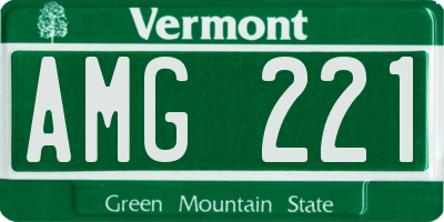 VT license plate AMG221