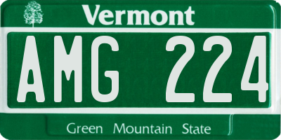 VT license plate AMG224
