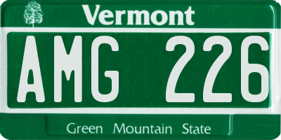 VT license plate AMG226