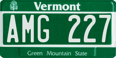 VT license plate AMG227