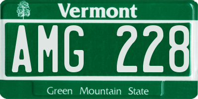 VT license plate AMG228