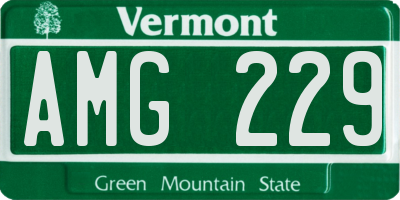 VT license plate AMG229